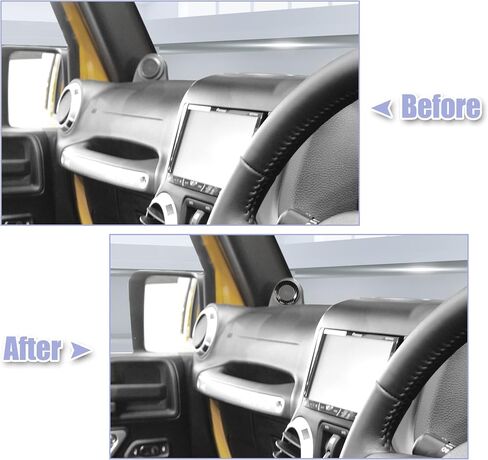 X AutoHaux 2PCS غطاء زخرفة مكبر صوت عمود ملحقات داخلية لجيب Wrangler JK 2007-2014 نمط ألياف الكربون أسود in Saudi Arabia