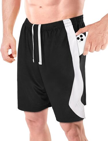 NY Threads Men's Athletic Shorts Quick Dry Loose-Fit Lightweight Running Workout Gym Shorts with Pockets in Kuwait