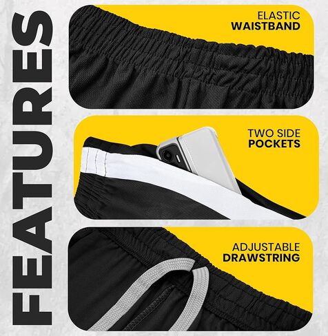 NY Threads Men's Athletic Shorts Quick Dry Loose-Fit Lightweight Running Workout Gym Shorts with Pockets in Kuwait
