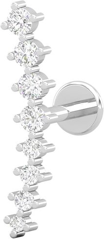 Diamond Ear متسلق 14 كيلو أبيض قطعة واحدة ، 0.20 قيراط تخرج زاحف الأذن الماس ، قرط الحلزون للنساء in Kuwait
