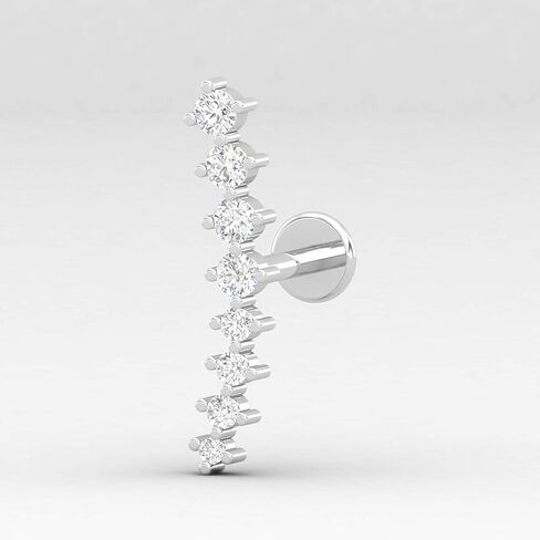 Diamond Ear متسلق 14 كيلو أبيض قطعة واحدة ، 0.20 قيراط تخرج زاحف الأذن الماس ، قرط الحلزون للنساء in Kuwait