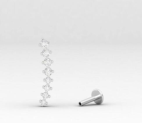 Diamond Ear متسلق 14 كيلو أبيض قطعة واحدة ، 0.20 قيراط تخرج زاحف الأذن الماس ، قرط الحلزون للنساء in Kuwait