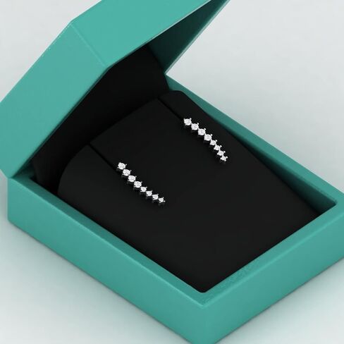 Diamond Ear متسلق 14 كيلو أبيض قطعة واحدة ، 0.20 قيراط تخرج زاحف الأذن الماس ، قرط الحلزون للنساء in Kuwait