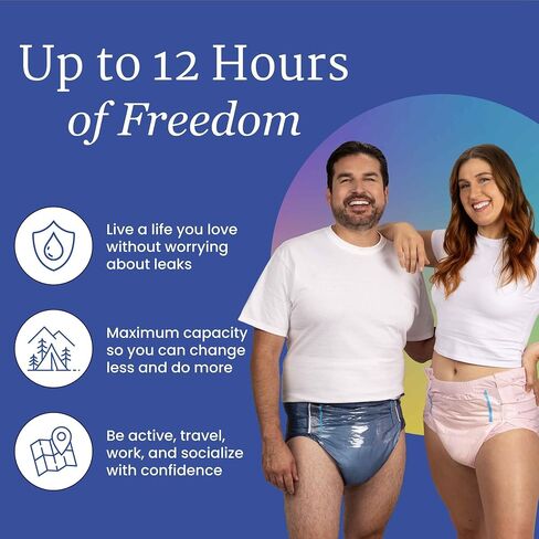 NorthShore MegaMax Adult Overnight Diapers, 12-Hour Tab-Style, Large, 10 Count Bag, White, 42-54 inches, Unisex Incontinence Underwear in Saudi Arabia