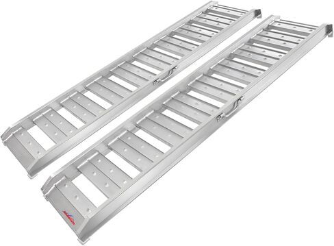 Ruedamann 4Ft Aluminum Loading Ramp 3520 Lbs Capacity, Hook End Car Ramp with Load Straps for ATVs, Motorcycles, Mowers, Carts, Pack of 2 in Saudi Arabia