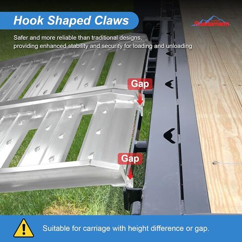 Ruedamann 4Ft Aluminum Loading Ramp 3520 Lbs Capacity, Hook End Car Ramp with Load Straps for ATVs, Motorcycles, Mowers, Carts, Pack of 2 in Saudi Arabia