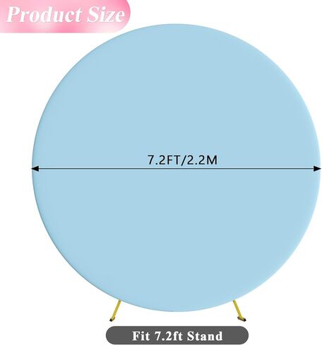 7.2FT Round Backdrop Cover Ivory Round Arch Covers Backdrop | Spandex Circle Balloon Arch Backdrop Covers Strethy Backdrop Elastic for Wedding Birthday Party Ceremony Baby Shower Decor in Saudi Arabia