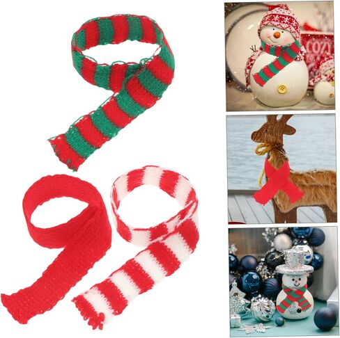 Toyvian 30pcs Christmas موضوع مصغرة الأوشحة المحبوكة الأوشحة للدمى والزخرفة الملحقات الاحتفالية لحفلات العطلات و in Kuwait