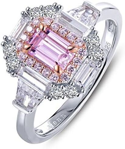 Classic Sterling Silver Platinum Plated Pink Ring (1.6 CTTW) in Saudi Arabia