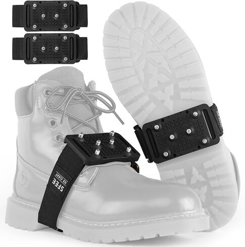 Sfee Ice Cleats Crampons, Easily Rotate Ice Grippers Ice Cleats for Shoes and Boots with Tungsten Studs Shoe Spikes in Kuwait
