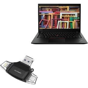 BoxWave Smart Gadget Compatible with Lenovo ThinkPad T14s (20UH) - AllReader SD Card Reader, microSD Card Reader SD Compact USB - Jet Black