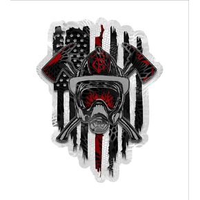 2 Pack American Flag Axe Halligan SCBA Mask Firefighter Fireman Fire Maltese Decal (5" Two Pack)