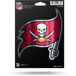 Rico Industries NFL Tampa Bay Buccaneers Die Cut Metallic Sticker, 5.00" x 7.00"