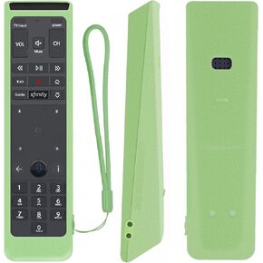 حافظة حماية من السيليكون لجهاز التحكم عن بعد XFinity Comcast XR15 Voice Remote Control مقاومة للصدمات وقابلة للغسل وصديقة للبشرة، غطاء للتحكم عن بعد مع حلقة (يتوهج باللون الأزرق الداكن)