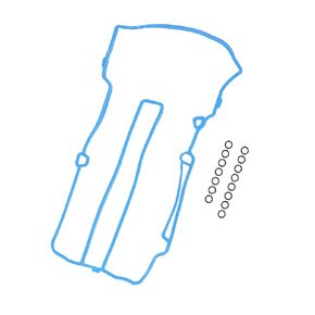 Motoforti Valve Cover Gasket, for Chevrolet Cruze Sonic Trax 1.4L L4 2013-2020, Rubber, VS50807R, 55573747, Black,Blue, 1 Set