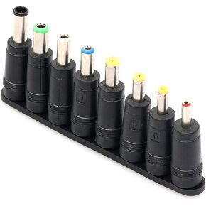 8-in-1 Universal DC Plugs 5.5mm x 2.1mm Female to Male Power Supply Adapter Jack Connector Tips for Laptop