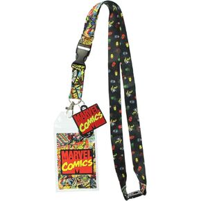 Marvel Comics Page ID Lanyard Badge Holder with 1.5" Rubber Charm Pendant
