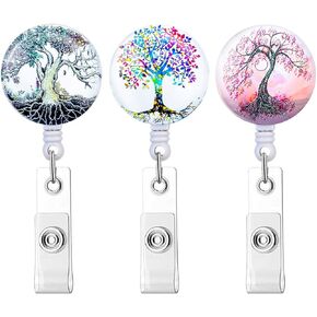 Retractable ID Badge Holder Reels with Alligator Clip,Cute badge Holder for Nurse Doctor Office Staff