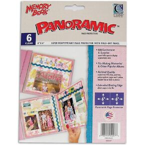 واقيات صفحات سجل القصاصات البانورامية القابلة للطي من C-Line Mini Memory Book، تحميل علوي، 6 × 6 بوصات، 6 صفحات في كل حزمة (05207)