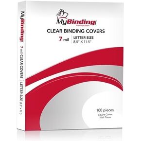 أغطية ربط كريستالية شفافة 7 مل - 100 قطعة (8.5 بوصة × 11 بوصة) in Kuwait