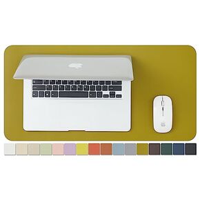 Leather Desk Mat - Non-Slip PU Desk Pad for Office and Home - Desk Organization and Accessories - Ideal for Large Mouse Pad and Desk Mats on Top of Desks (Dark Blue,36"x 17")