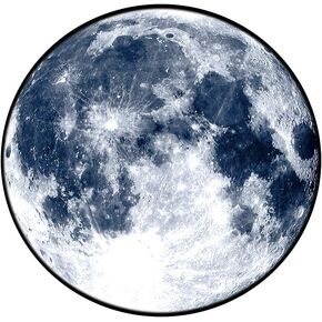 SYROVIA™ Blue Moon Round Area Rug 2'6 in Diameter Bedroom Carpet Shaggy Soft Chair Mat Washable Doormat