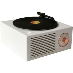 Vinyl Record Player Style Bluetooth Speaker Old Fashioned Classic Style Pink Cute Look Gift for Girls Bass Enhancement Loud Volume Speaker by Wetocke
