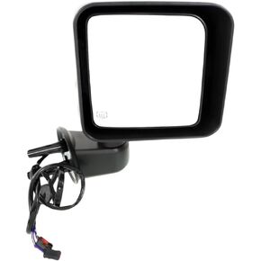 For Jeep Wrangler JK 2015 2016 2017 2018 Door Mirror Driver Side | Power | Heated | Manual Folding | Textured | 68249847AD, 68125585AA | CH1320390