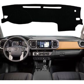 Dash Mat Cover Custom Interior Center Console Compatible with Toyota Tacoma 2016 2017 2018 2019 2020 2021 2022 Dashboard mat Cover Accessories (Black Rim)