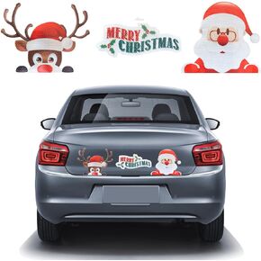 Christmas Reflective Car Magnets Set, Reflective Christmas Bulb Car Magnets Christmas Decorations Reflective Light Bulb Magnet Decorations for Car Refrigerator Door (8 Bulb Light with 3 Lines)