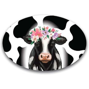 Magnet Me Up Cow Print Oval Magnet Decal, 4x6 Inches, Heavy Duty Automotive Magnet for Car Truck SUV