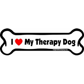 مغناطيس السيارة على شكل عظمة الكلب I Love My Therapy، مقاس 5.08 سم × 17.78 سم