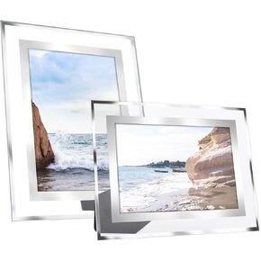 dedoot Picture Frames 3.5 x 5, 2 Pack Clear Picture Frames, Glass Photo Frames Small Set for Wall & Tabletop Home Office Table Decorations