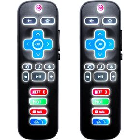 2PCS Replacement Remote for Roku TV with Backlit Shortcut Buttons, for TCL/Hisense/Sharp/Philips/Onn/Element/Insignia/Westinghouse Roku TV (NOT for Roku Stick/Box) in Kuwait