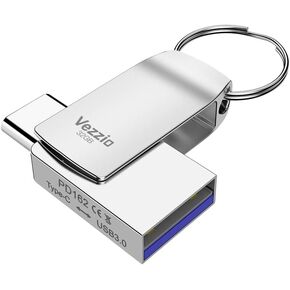 محرك فلاش USB من النوع C، 2 في 1 ثنائي المنفذ USB3.0 شريحة ذاكرة عالية السرعة للهاتف المحمول والكمبيوتر ماك بوك (32 جيجابايت)...