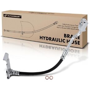 A-Premium Rear Driver Outer Brake Hydraulic Hose Compatible with Select Chevy and GMC Models - Silverado 1500/Sierra 1500 2004-2005, Crew Cab Pickup, with 4 Wheel Steering - Replace# 15125396