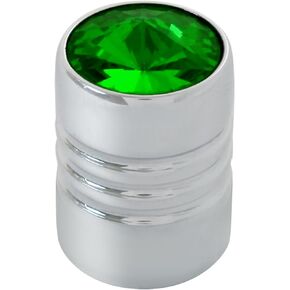 GG Grand General 50875 Chrome Aluminum Tire Valve Stem Cover w/Red Crystal Size 1/2 inch Dia. on Top