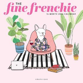 Graphique 2024 The Fine Frenchie Wall Calendar | 12" x 12" | Thick Paper | Home & Office Organizer | Large Monthly Grid | 3 Languages & Marked Holidays | 4 Month Preview Page for 2025…