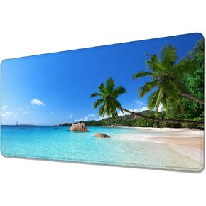 Trippy Mandala Hippie Desk Mat,Large Gaming Mouse Pad,Non-Slip Rubber Base Mousepad with Stitched Edges,Waterproof Mouse Mat Desk Pad for Work,Game,Office (31.5x15.7 in)