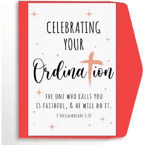 Celebrating Your Ordination - Ordination Greetings Card - Christian Card - Ordination Card - New Job Greeting Card - Promotion Greeting Card., 5 x 7 inches