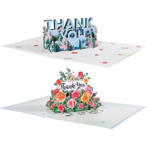 GREETING ART 3D Thanks You Pop Up Card، بطاقة تقدير المعلم، باقة عيد الأم زهور بطاقة تهنئة للأم، المعلم، الزوجة، الجدة، الأب، 7.9 × 5.9
