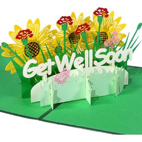GREETING ART 3D Thank You Pop Up Card,Teacher Appreciation Card,Mothers Day Bouquet Flowers Greeting Card for Mom, Teacher, Wife, Grandma, Dad,7.9x 5.9