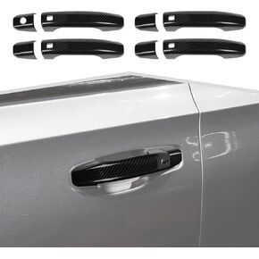 Car Exterior Door Handle Cover Trim Compatible with Chevrolet Silverado/GMC Sierra 2019-2023,for GMC Yukon 2021-2023,for Chevrolet Tahoe 2021-2023,for Suburban 2020-2023 (Carbon Fiber Grain)