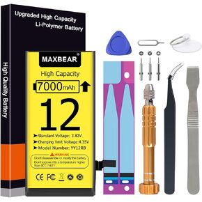 MAXBEAR [7000mAh] Battery for iPhone 12/12 Pro, (2024 New Version) 0 Cycle Ultra High Capacity Battery Replacement for iPhone 12/12 Pro Model A2172, A2402, A2403, A2404 with Repair Tool Kit