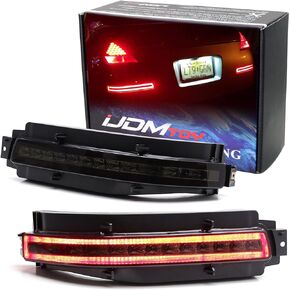 iJDMTOY Smoked Lens All-in-One Full LED Lower Bumper Tail Lamps Compatible with Nissan 2003-2009 350Z: Sequential Blink LED Turn Signal Lamps, Backup Reverse Light & Tail/Brake Light
