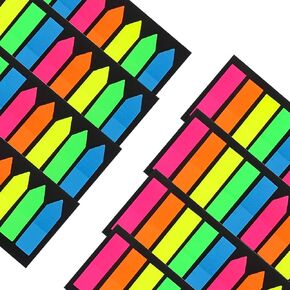 JANYUN 1600 Pieces Small Sticky Tabs Arrow Index Tabs for Note Classification Colored Page Markers
