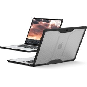 UAG Designed for MacBook Air 15" Case 2024 M3 A3114, 2023 M2 A2941 Plyo Ice/Black, Translucent Clear Rugged Tactile Grip Laptop Protective Cover by URBAN ARMOR GEAR