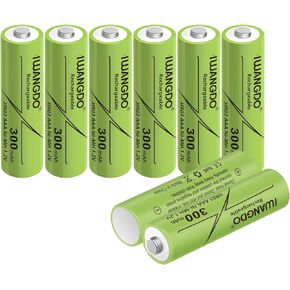 Batteries AAA 300mAh HR03 Ni-MH 8pcs Ni-MH Rechargeable Pre-Charged for Outdoor Garden Solar Lights, Pack of 8…