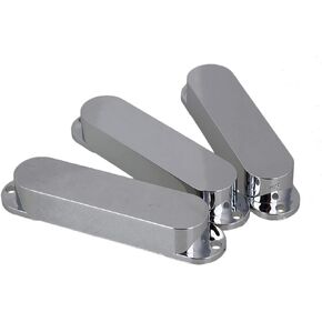 82x19mm Silver Plastic Closed Shell Single Coil Guitar Pickup Covers for Electric Guitar Pack of 3