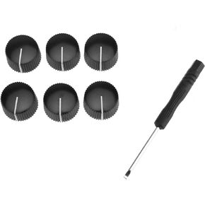 Musiclily Pro Imperial 1/4" Inch Plastic Vintage Barrel Guitar Amplifier Control Knobs with Set Screw for Fender Amp Style Solid Shaft CTS Pots, Cream (Set of 6)